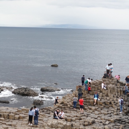 Students at Giant's Causeway