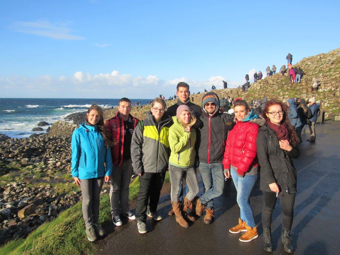 Students at Giants Causeway